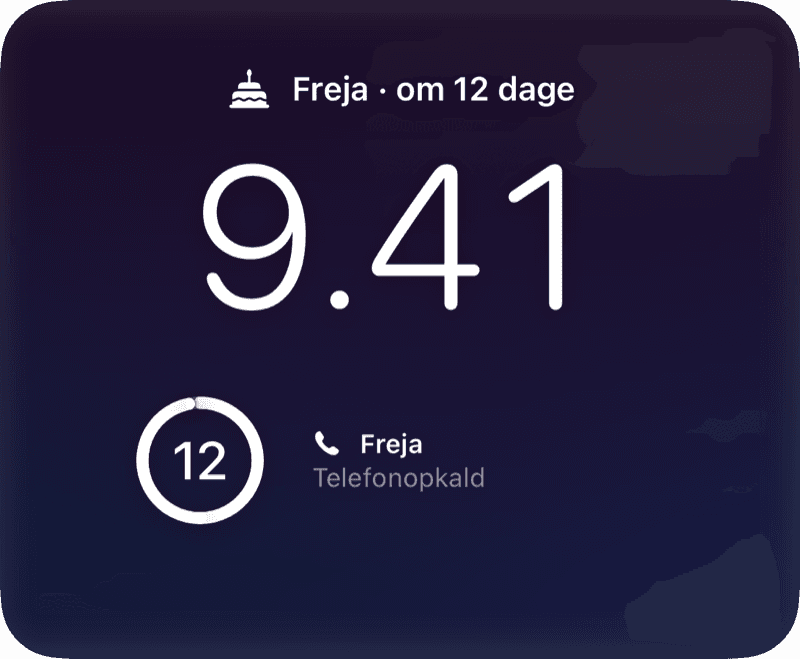 På den låste skærm og i StandBy