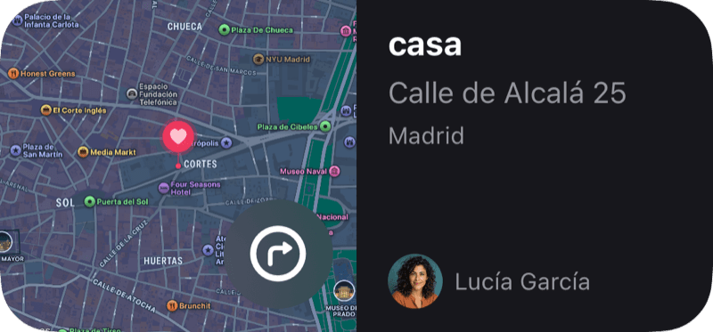 Widget de dirección