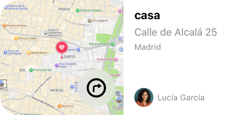 Widget de dirección