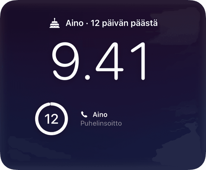 Lukitulla näytöllä ja StandBy-tilassa