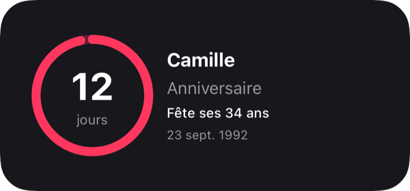 Widget Compte à rebours