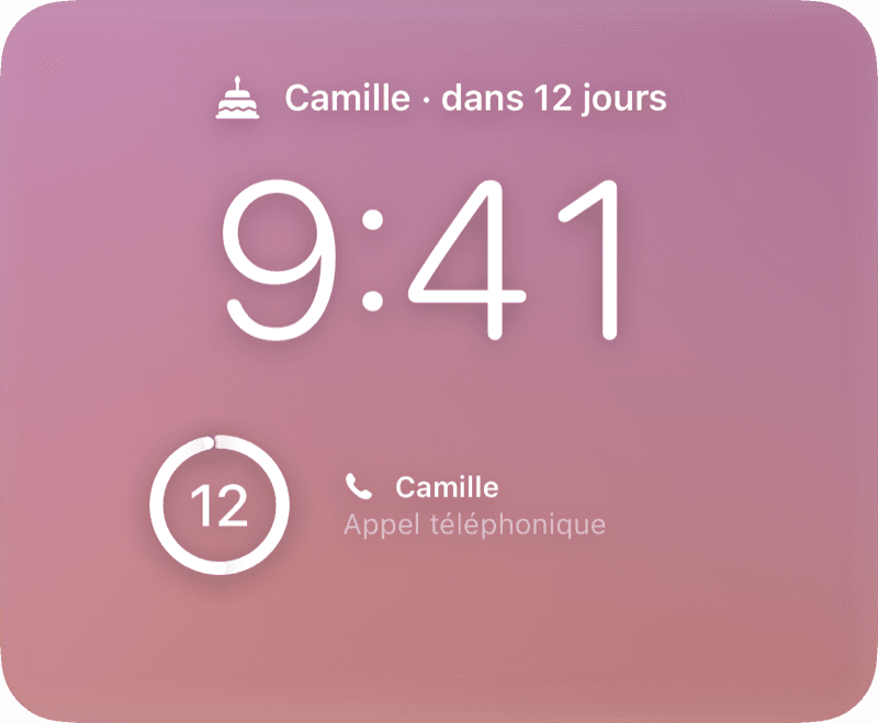 Sur l’écran verrouillé et en StandBy