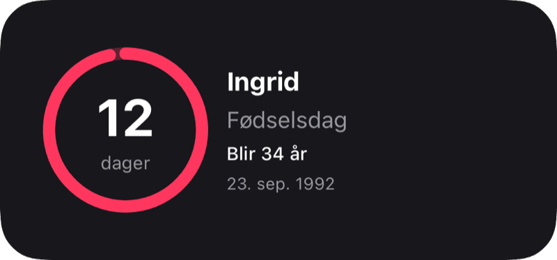 Nedtellingswidget