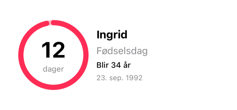 Nedtellingswidget