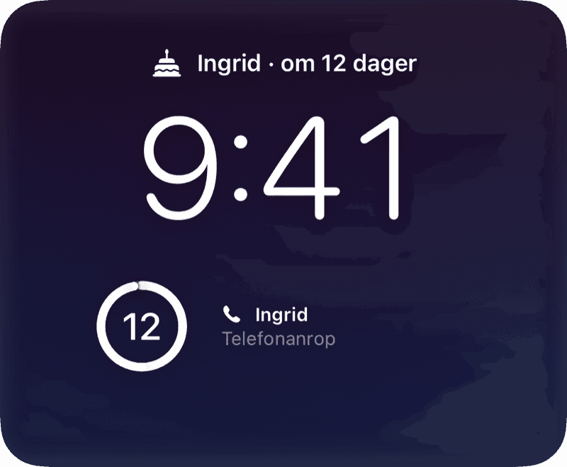 På låst skjerm og i StandBy