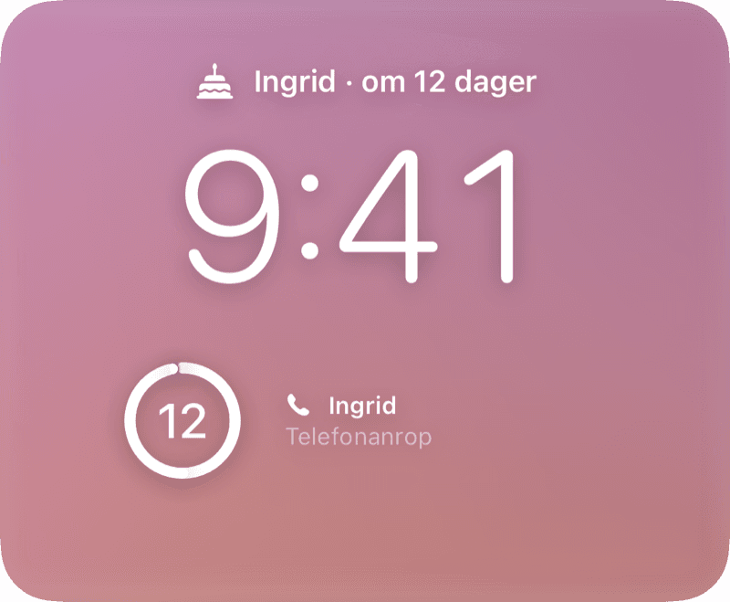 På låst skjerm og i StandBy