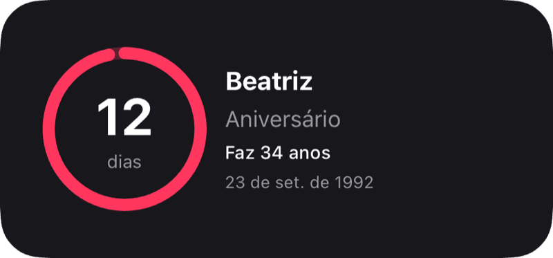 Widget de contagem regressiva