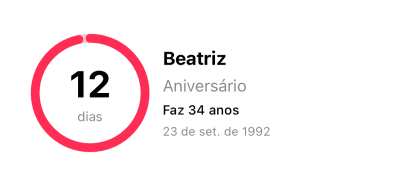 Widget de contagem regressiva