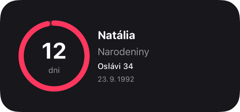 Widget Odpočet