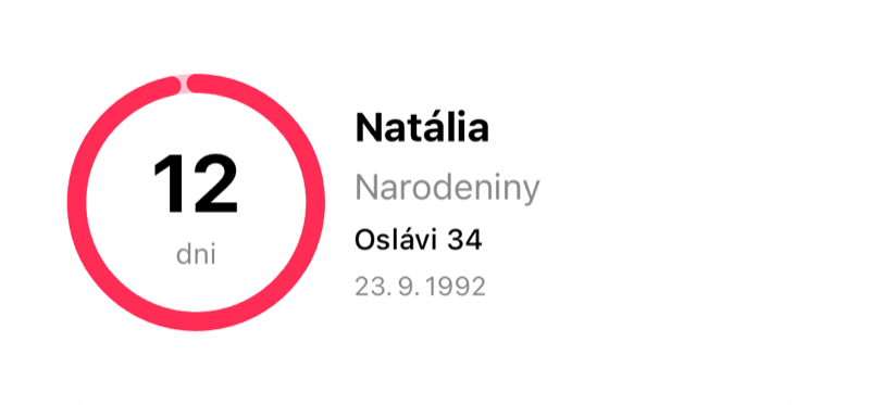 Widget Odpočet