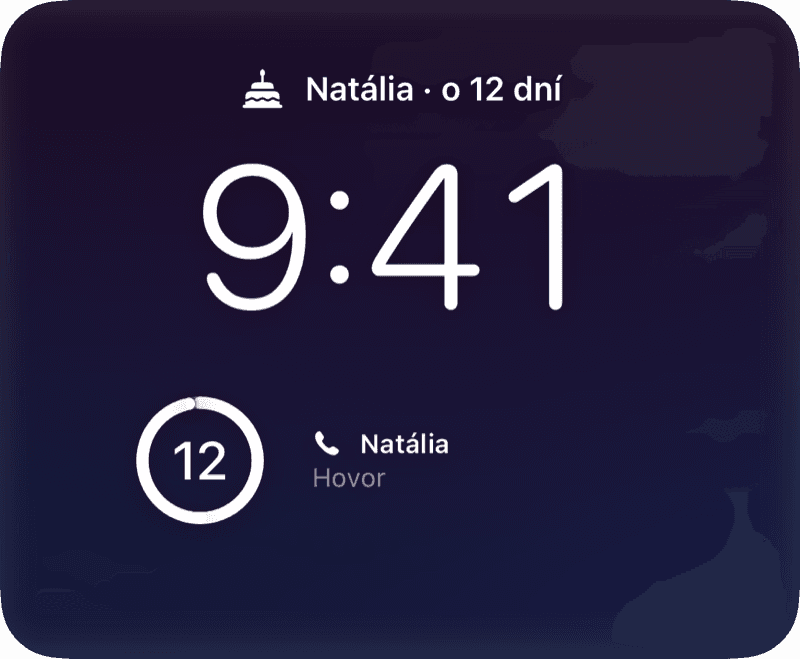 Na uzamknutej obrazovke a v StandBy