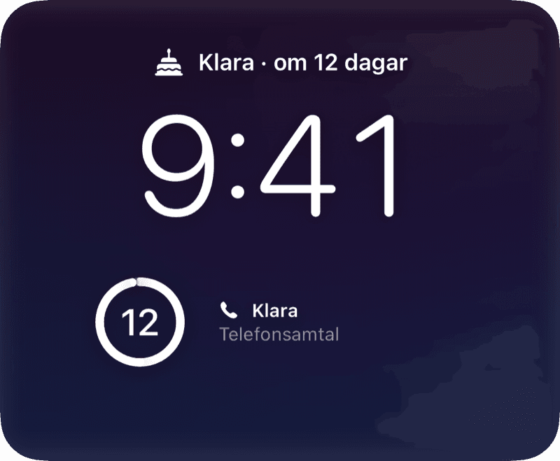 På låsskärmen och i StandBy