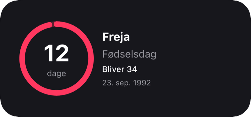 Nedtællingswidget